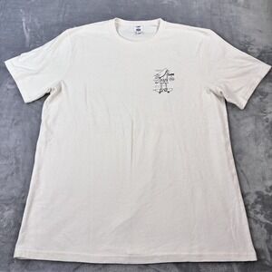 Lee x Hey Dude Mens Graphic Shirt White L Crew Neck Regular Fit Short Sleeve NWT